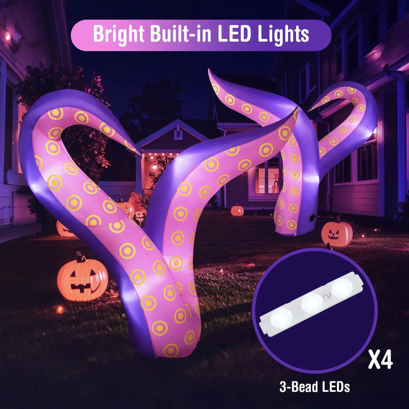 6.5 Ft Inflatable Tentacles with LED Lights and Suction Cups by DirectDeals