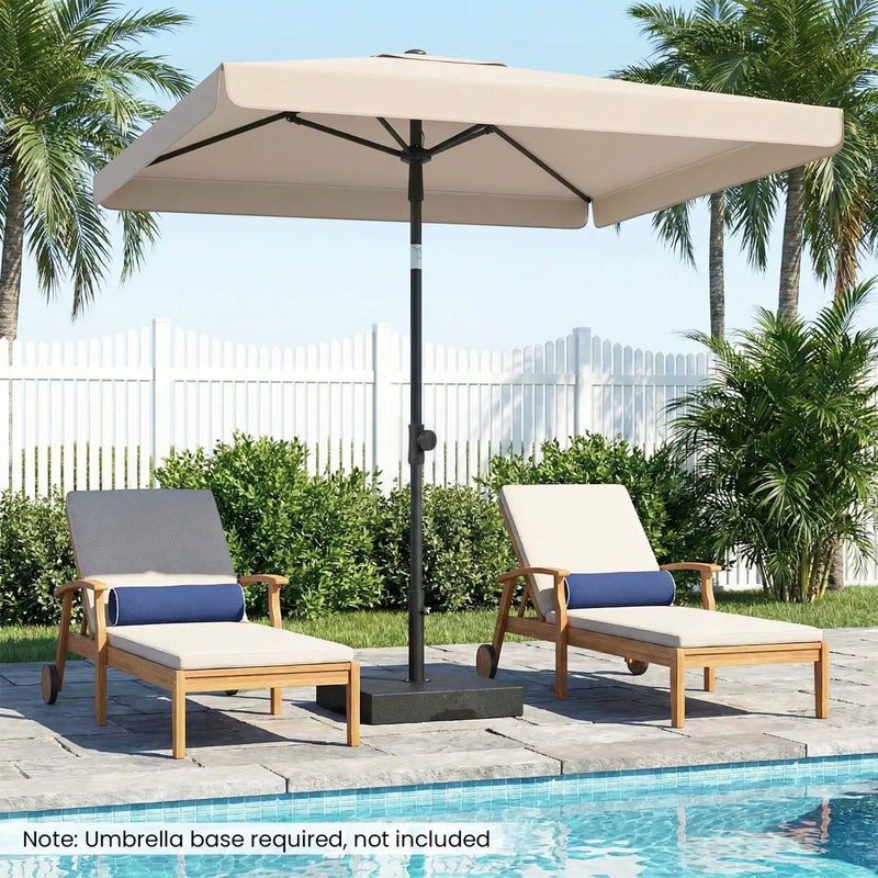 Rectangular Patio Umbrella 6.5 x 4.3 Ft with Tilt Adjustment by DirectDeals