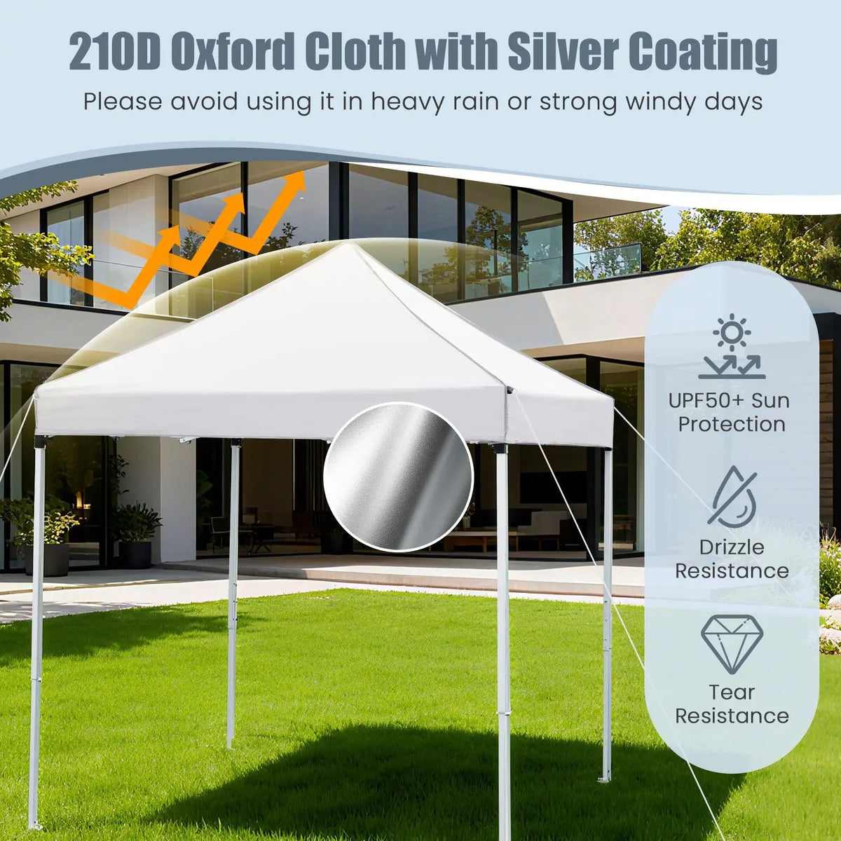 6.5 x 6.5 FT Pop up Canopy Tent with 4 Sidewalls and Wheeled Bag by DirectDeals