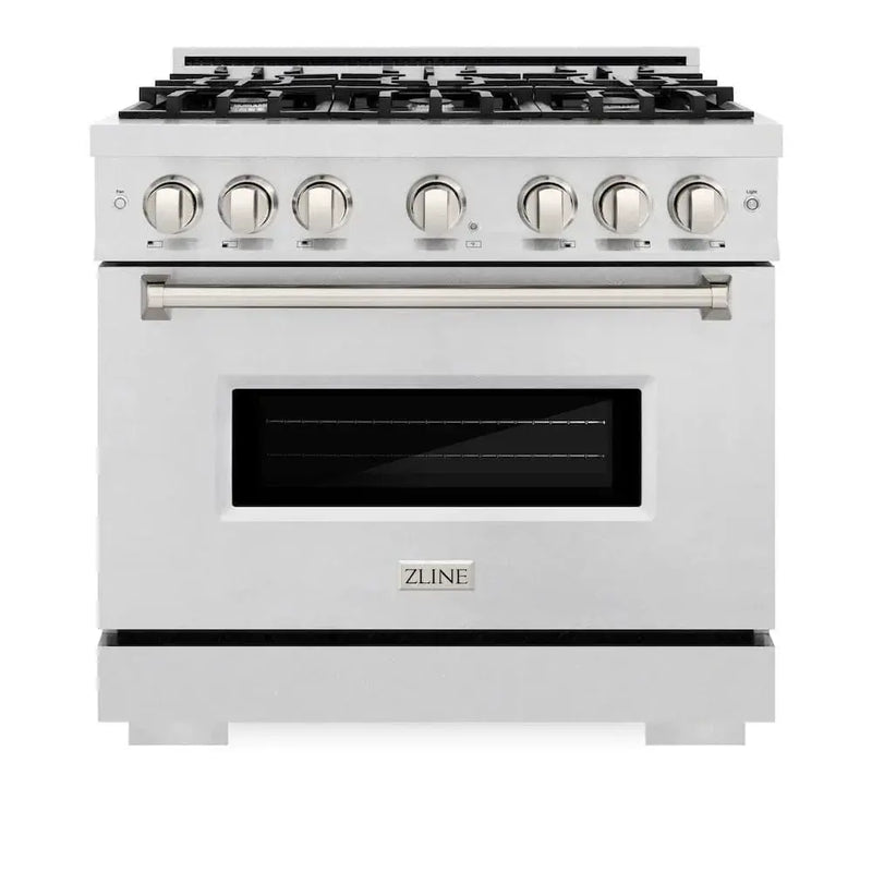 ZLINE 36" Classic Gas Range, Convection Gas Oven DuraSnow® Stainless Steel, CGRS-36 by Farmhouse Kitchen and Bath