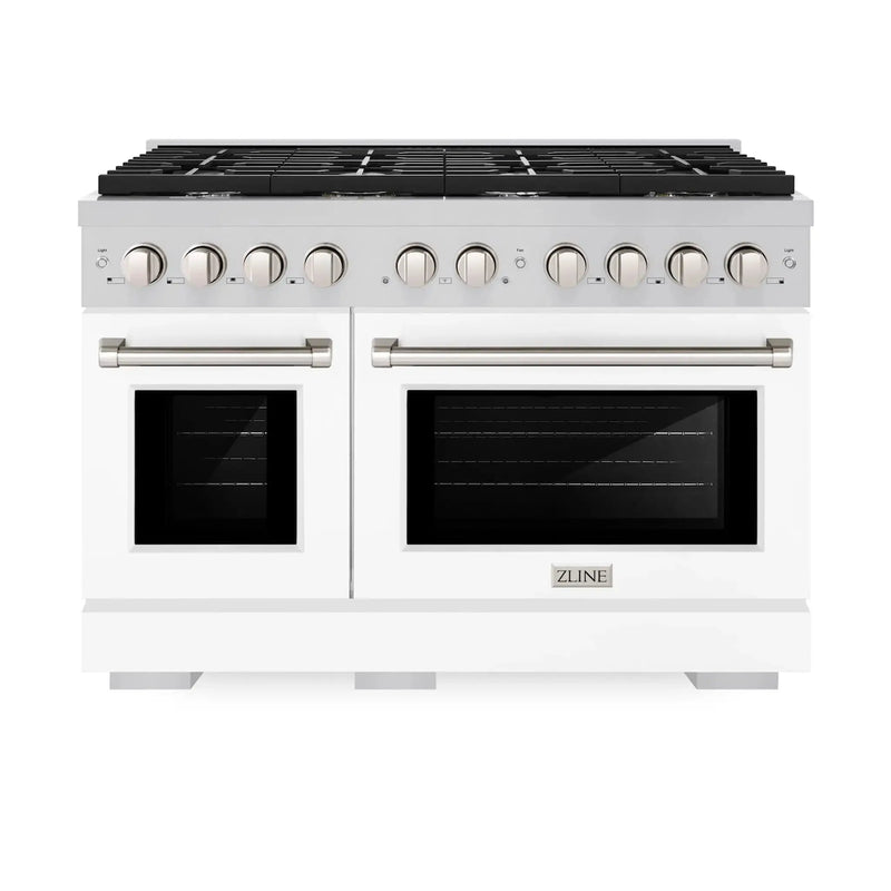 ZLINE 48"Paramount Dual Fuel Range Stainless Steel, White Matte, SDR-WM-48 by Farmhouse Kitchen and Bath