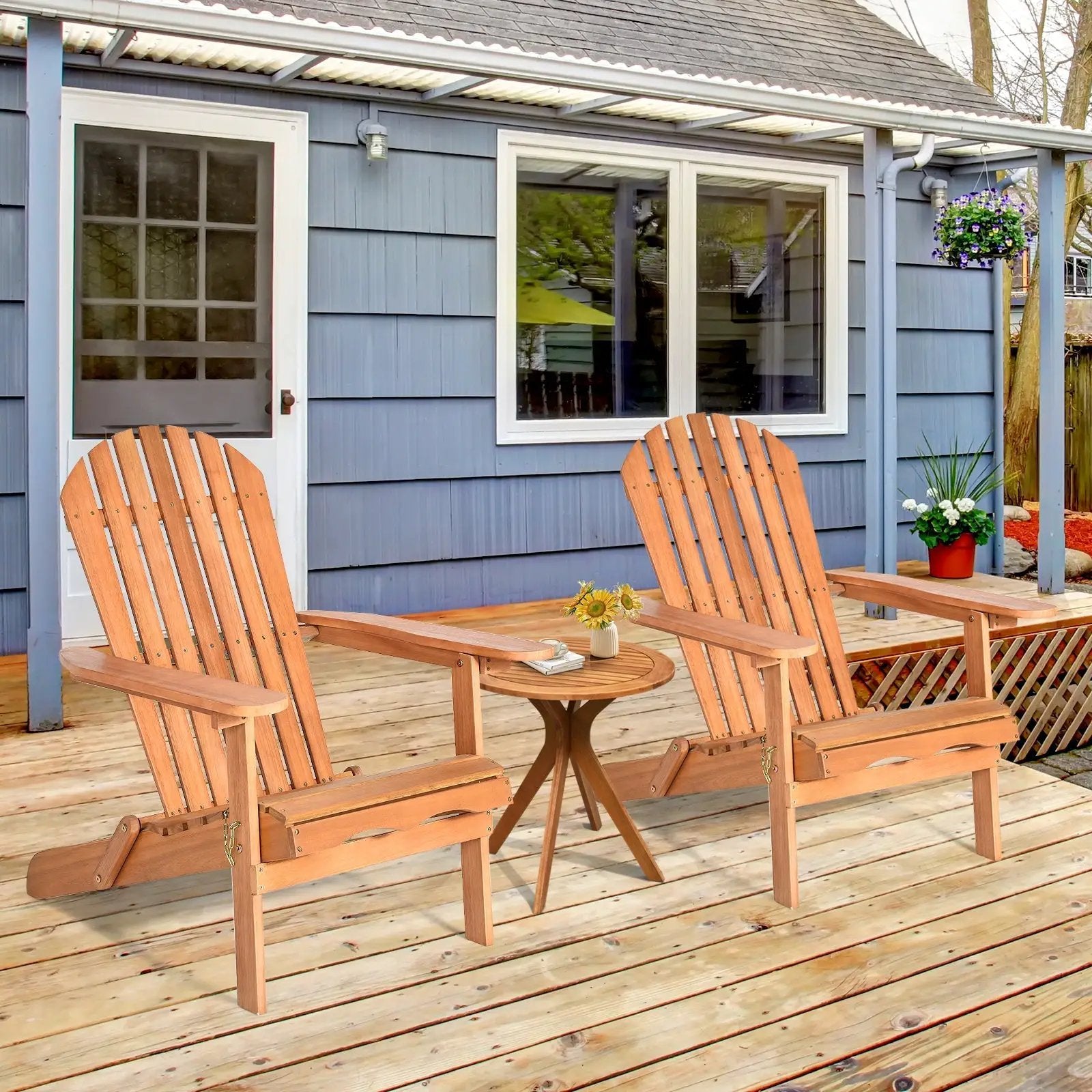 Eucalyptus Chair Foldable Outdoor Wood Lounger Chair by DirectDeals