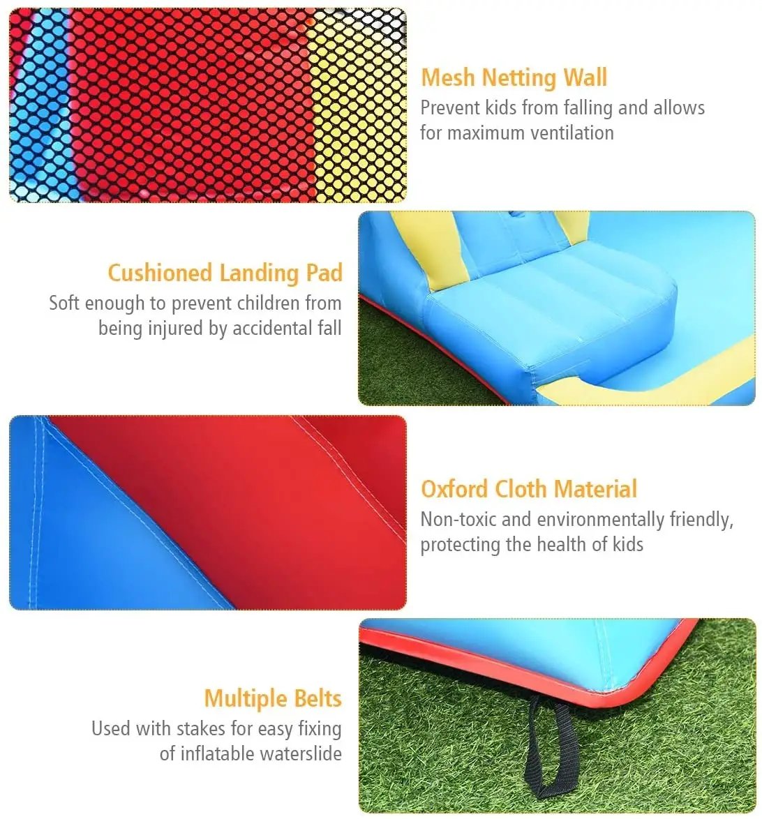 Inflatable Water Slide Bounce House with Water Cannon and 950W Blower by DirectDeals