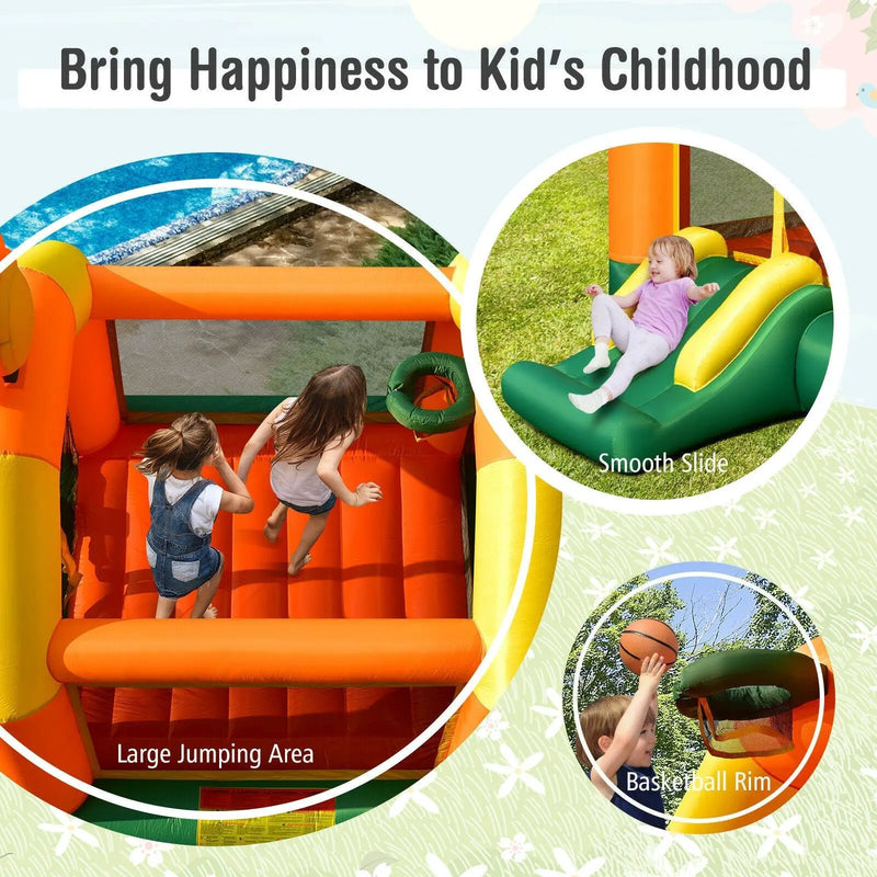 Kids Inflatable Bounce Jumping Castle House with Slide without Blower by DirectDeals