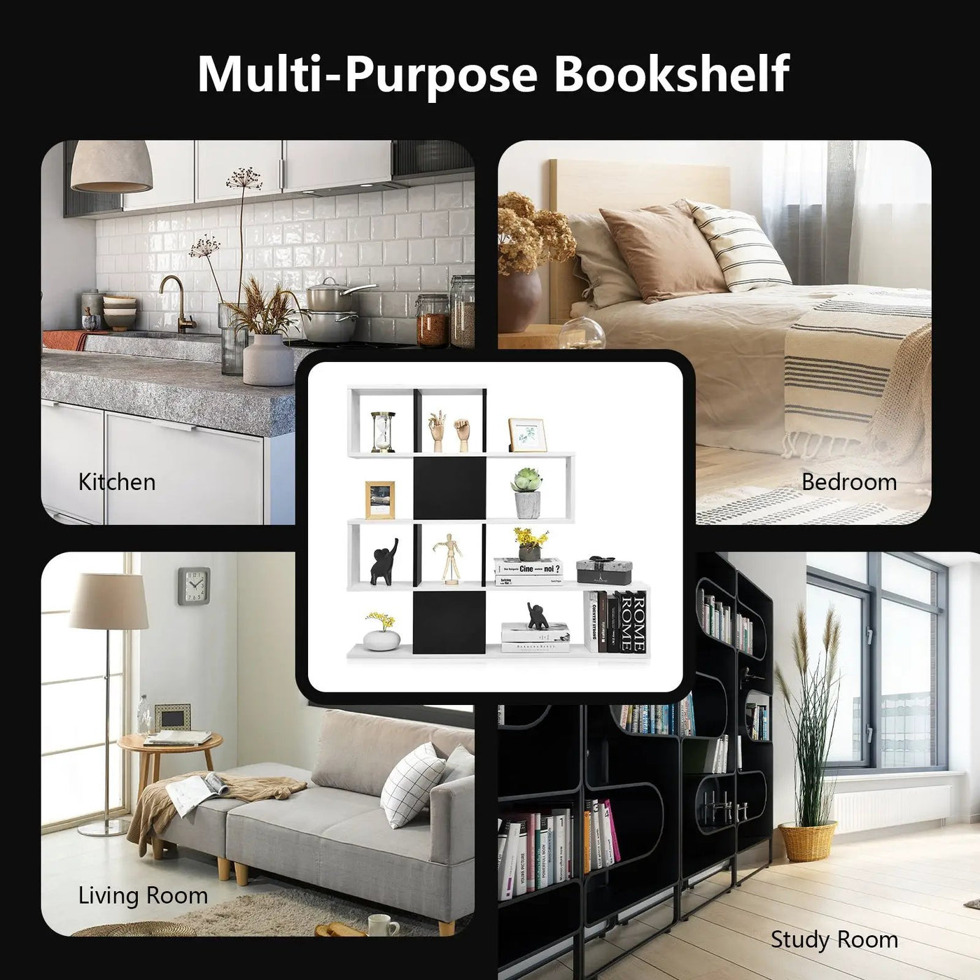 5-Tier Bookshelf Corner Ladder Bookcase with Storage Rack by DirectDeals