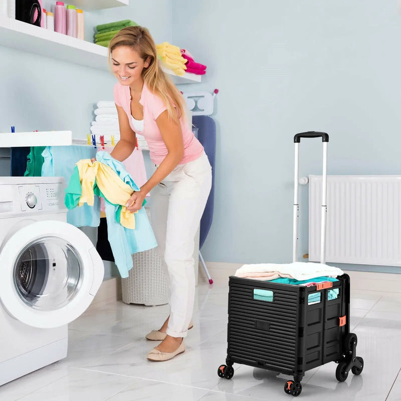 Costway Foldable Utility Cart for Travel and Shopping by DirectDeals