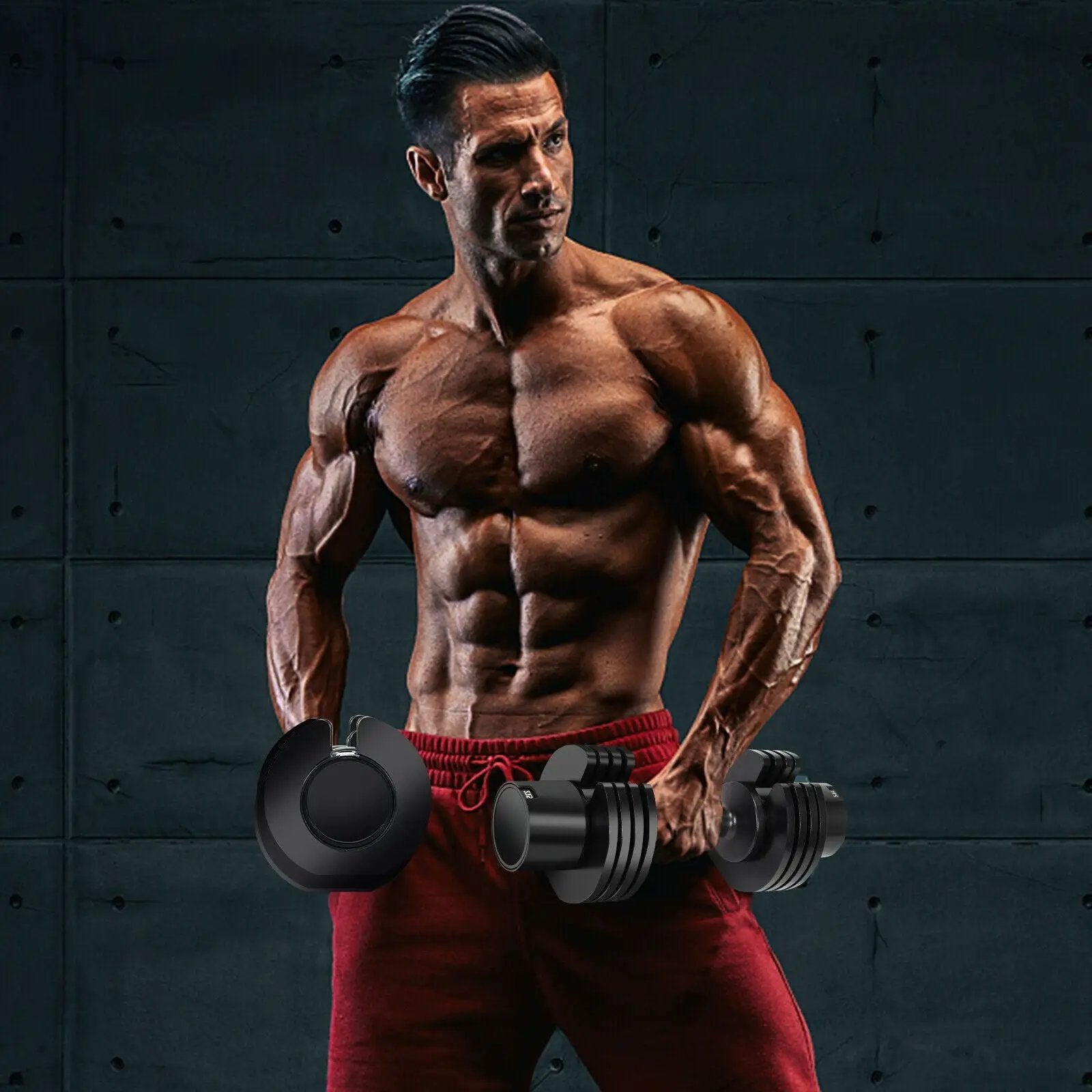 27.5 LBS 5-in-1 Adjustable Dumbbell for Gym Home Office by DirectDeals