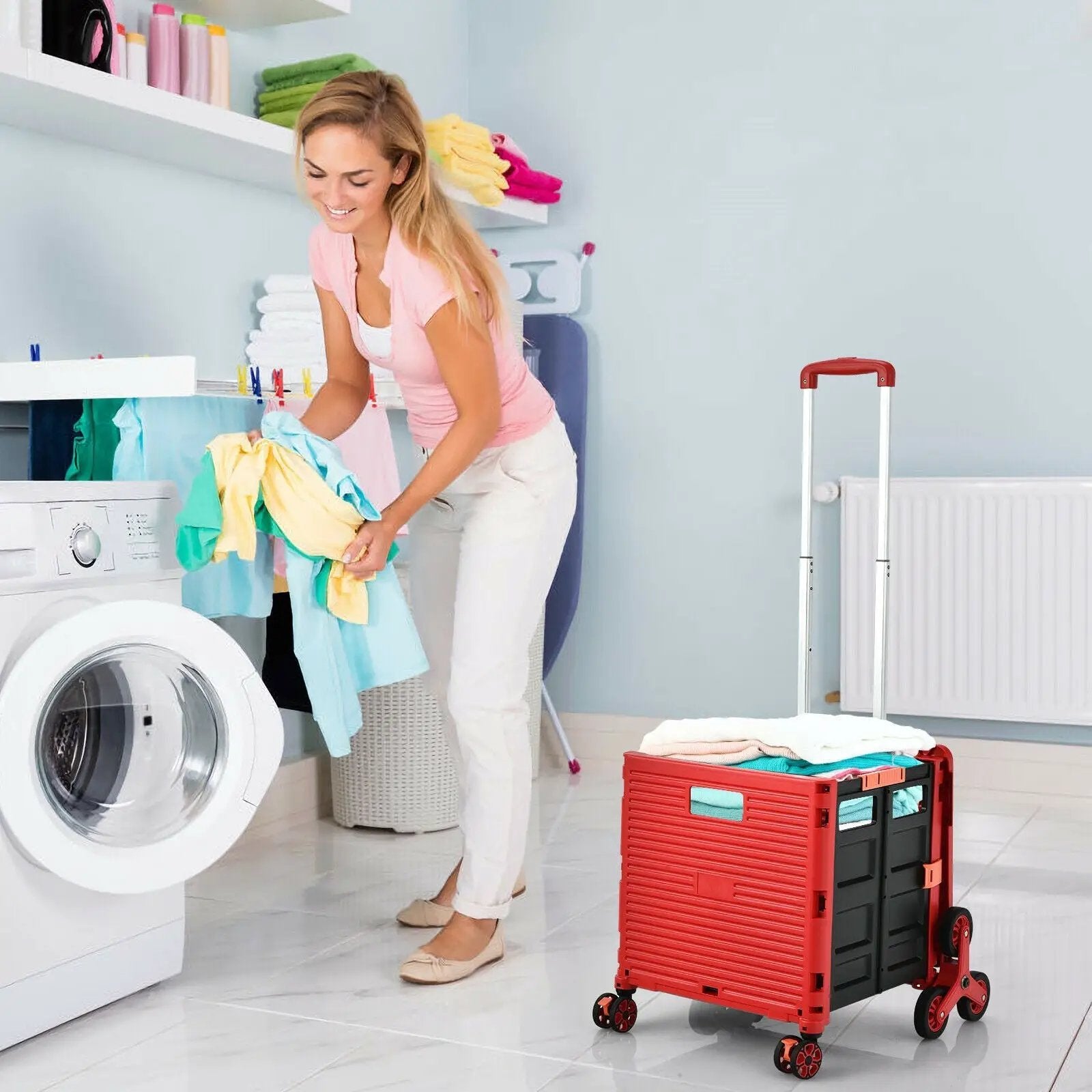 Costway Foldable Utility Cart for Travel and Shopping by DirectDeals