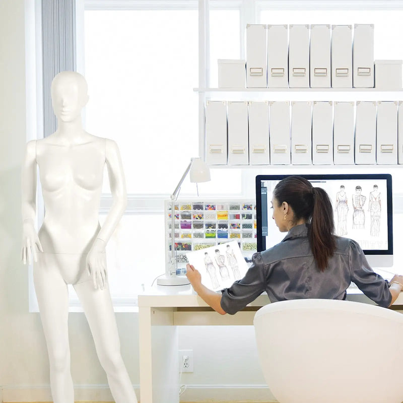 5.8 ft Plastic Female Mannequin Adjustable Detachable Manikin with Metal Stand by DirectDeals
