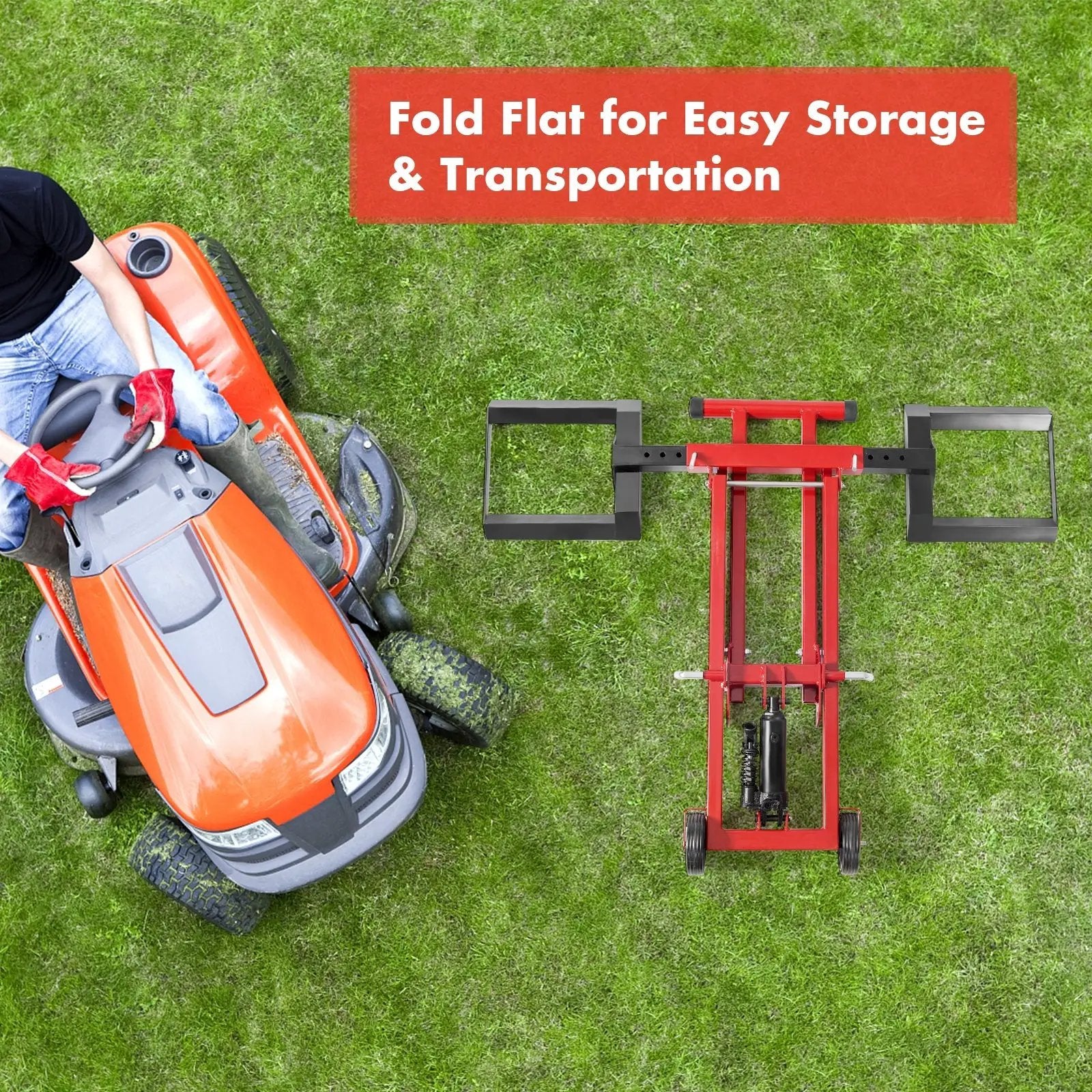 Hydraulic Lawnmower Lift Jack for Tractors and Zero Turn Riding Lawn Mowers by DirectDeals