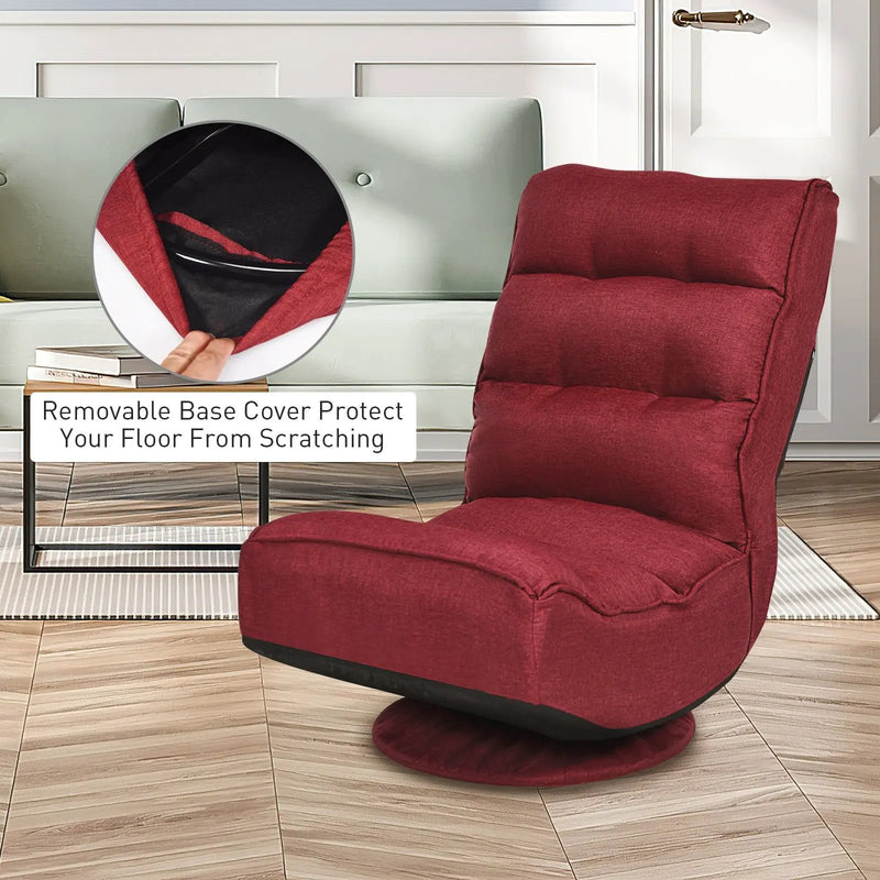 5-Position Folding Floor Gaming Chair by DirectDeals
