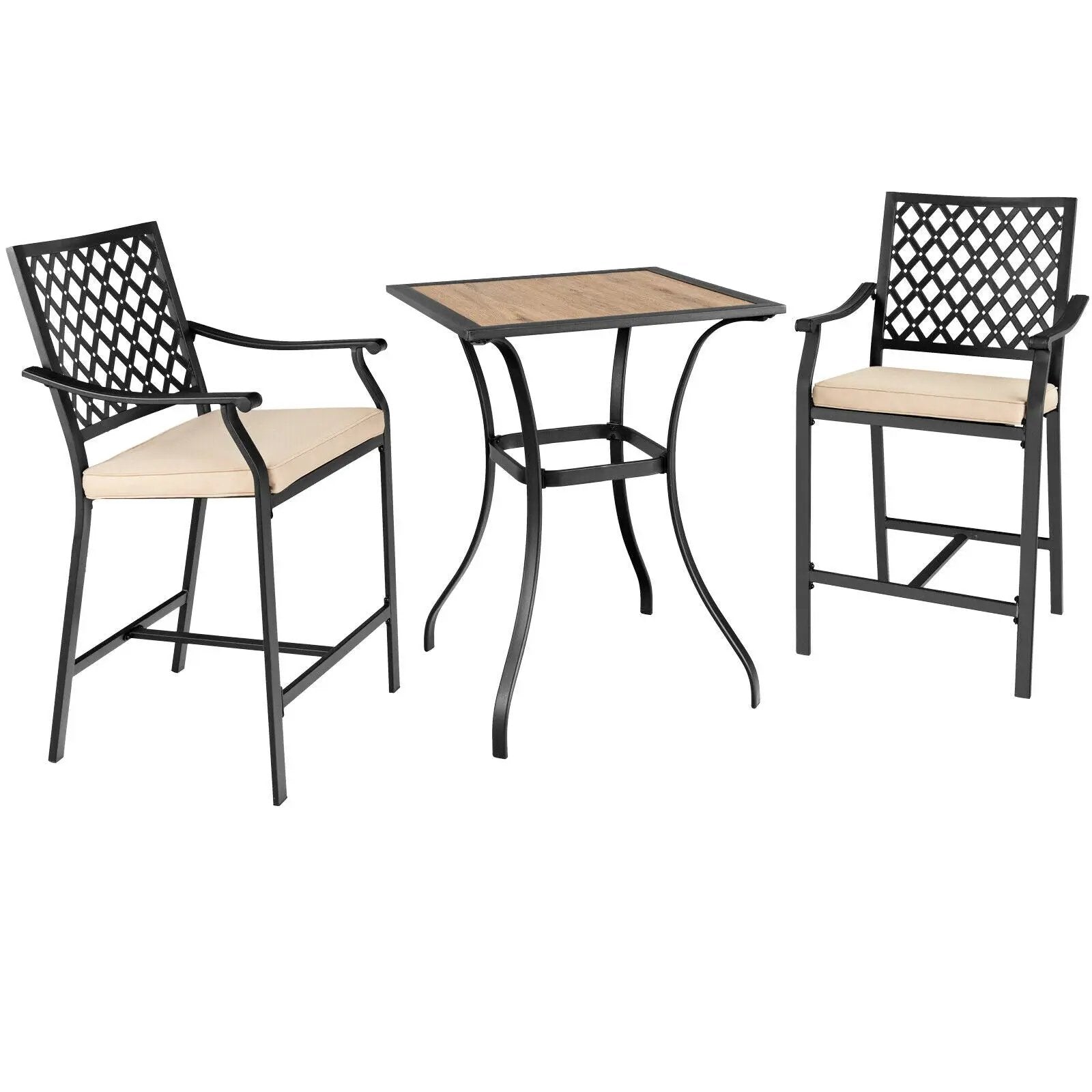Patio Square Bar Table for Garden Backyard by DirectDeals