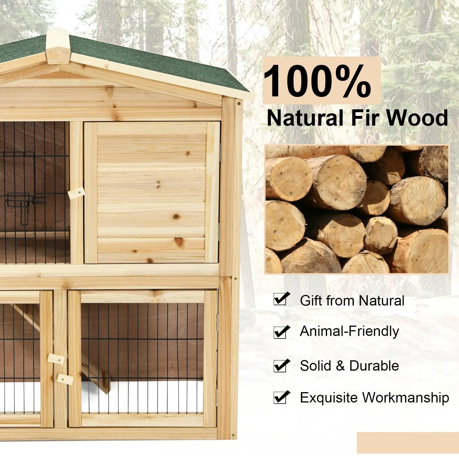 35 Inch Wooden Chicken Coop with Ramp by DirectDeals