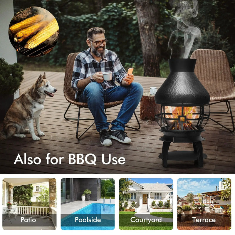 Patio Wood Burning Chimneys Fireplace by DirectDeals