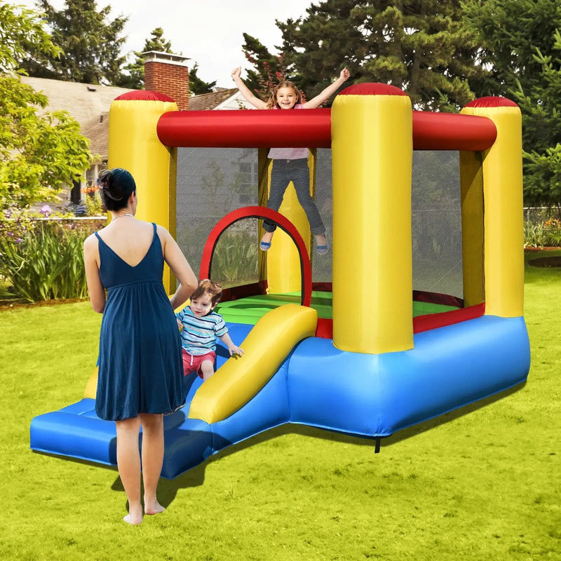 Kids Inflatable Bounce House with Slide and 480W blower by DirectDeals
