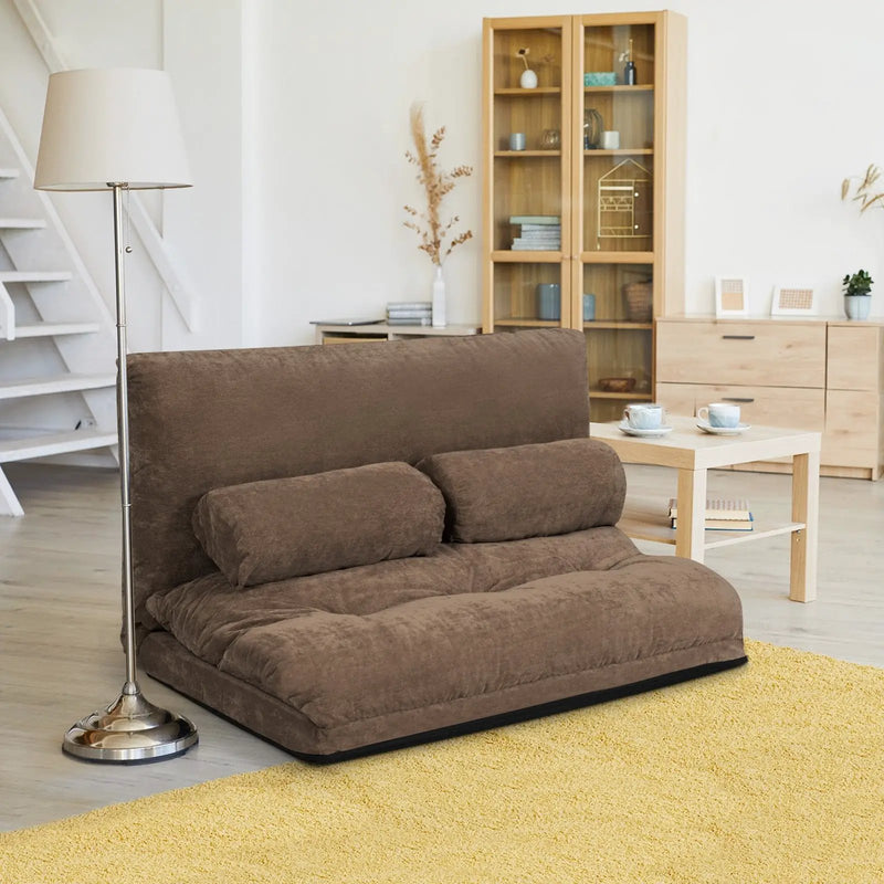 6-Position Adjustable Sleeper Lounge Couch with 2 Pillows by DirectDeals