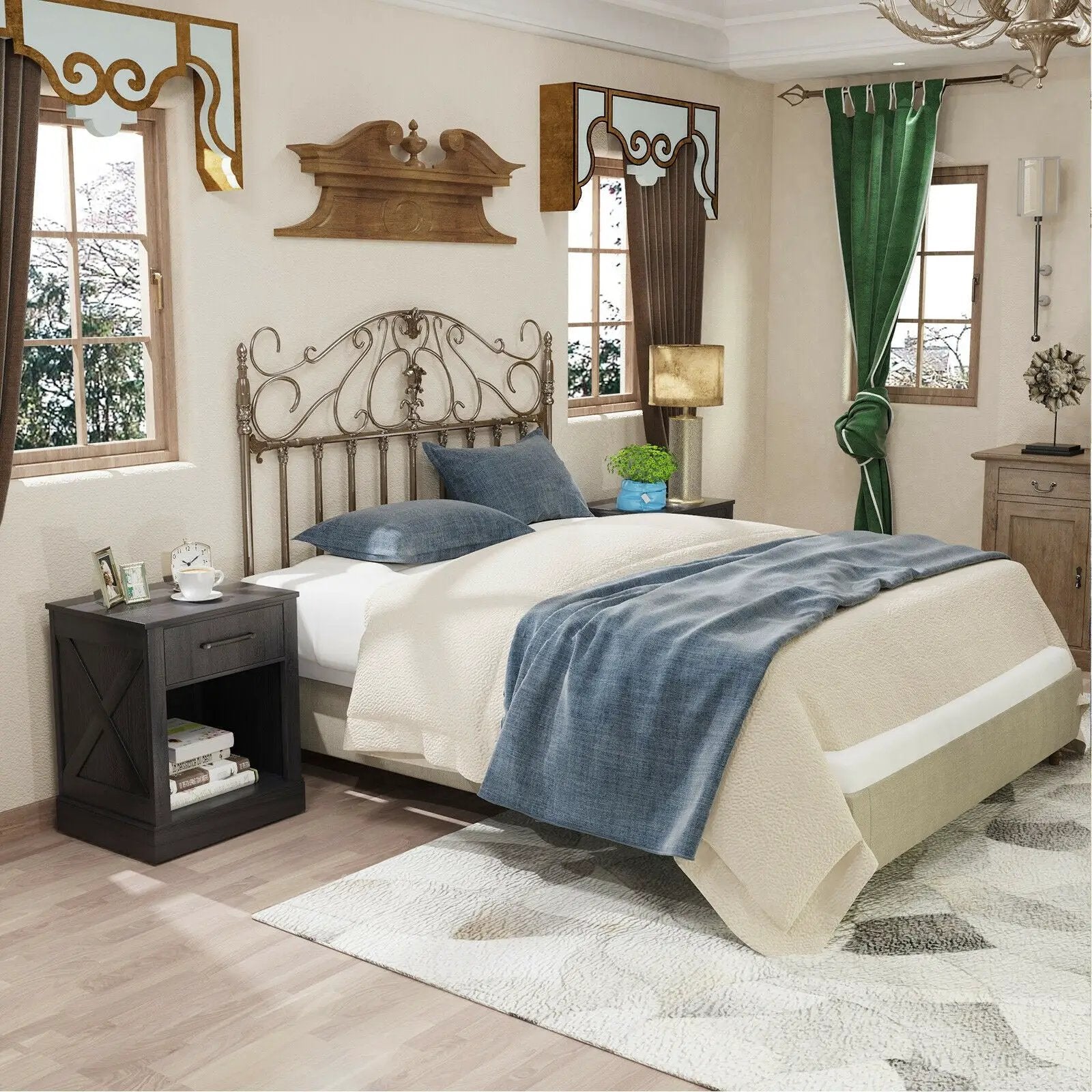 Compact Nightstand with Drawer and Shelf by DirectDeals