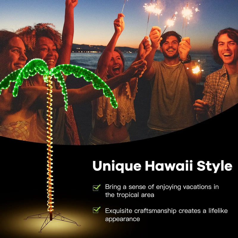 7 Feet LED Pre-lit Palm Tree Decor with Light Rope by DirectDeals
