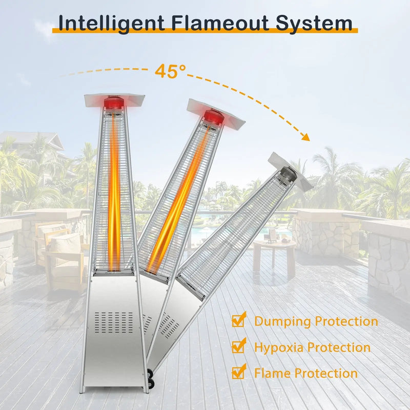42000 BTU Pyramid Patio Heater with Wheels by DirectDeals