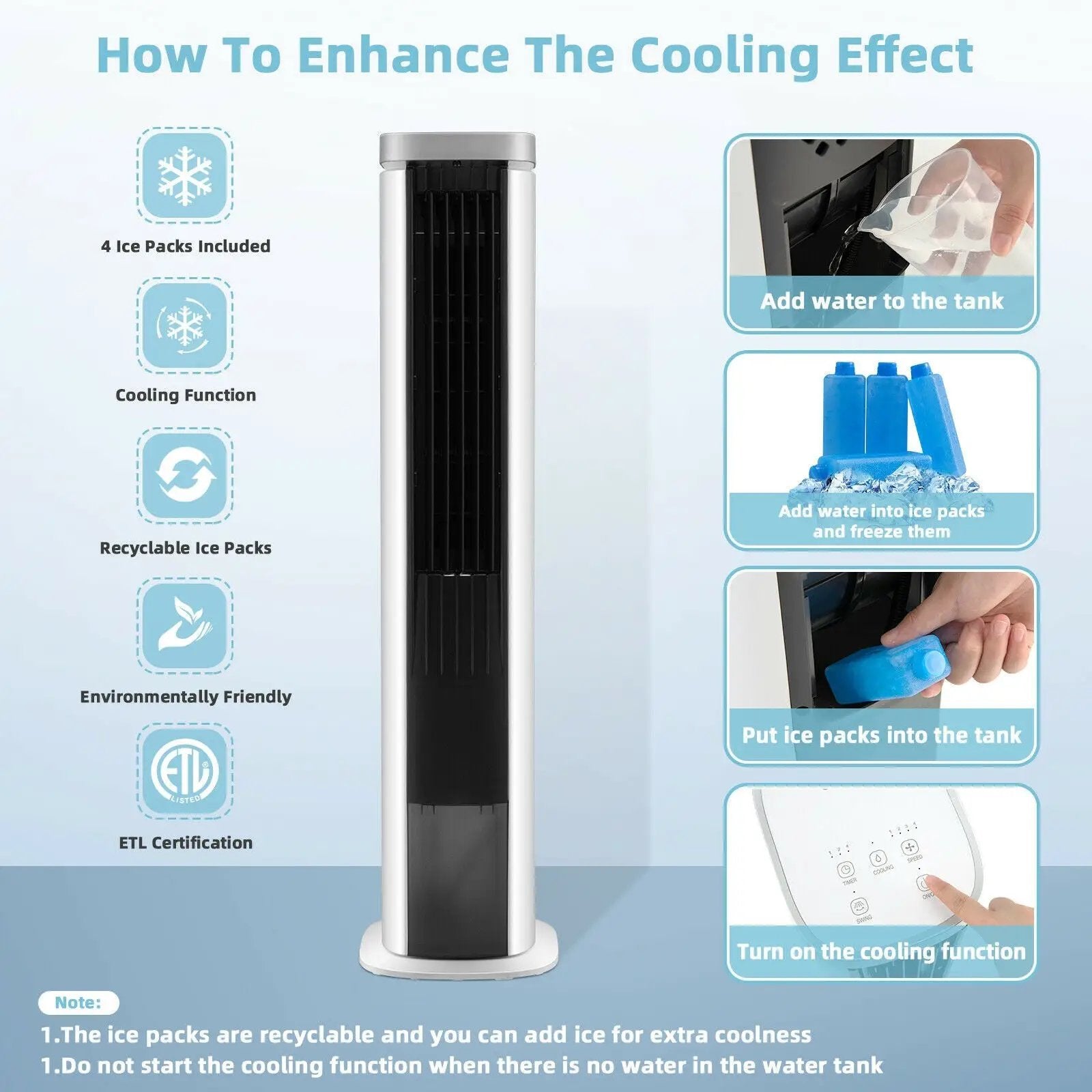 3-In-1 Portable Evaporative Air Cooler with Timer-White by DirectDeals