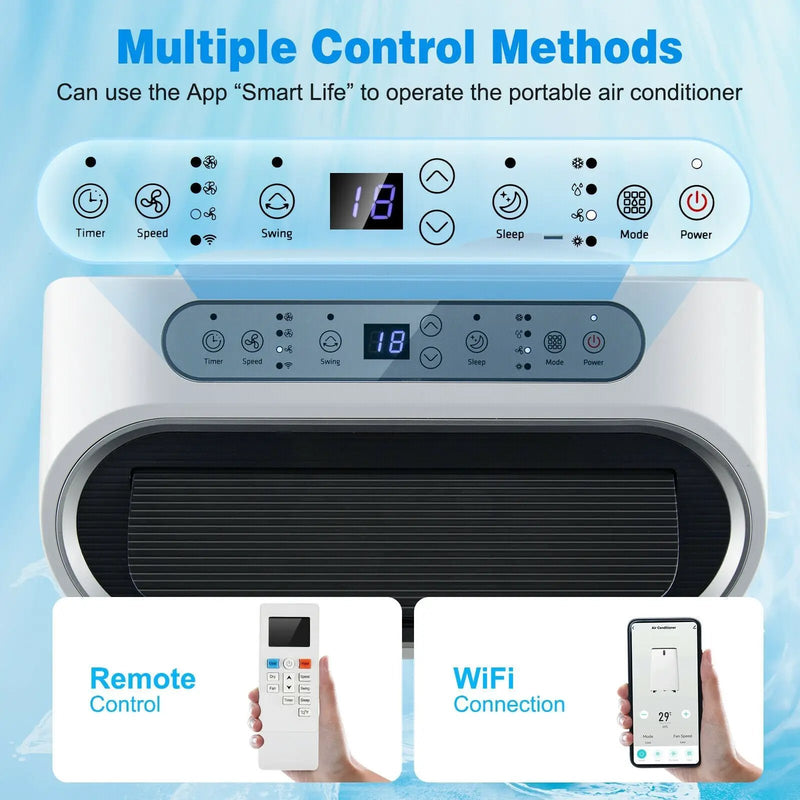 12000 BTU Portable 4-in-1 Air Conditioner with Smart Control-White by DirectDeals