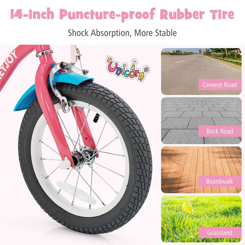 16 Inch Kids Bike with Training Wheels and Storage Basket by DirectDeals