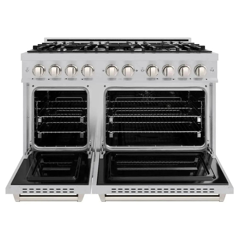 ZLINE 48" Classic Gas Range, Convection Gas Oven DuraSnow® Stainless Steel, CGRS-48 by Farmhouse Kitchen and Bath