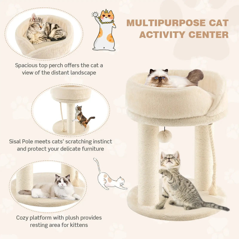 Cat Climbing Tree with Plush Perchs and Scratching Post by DirectDeals