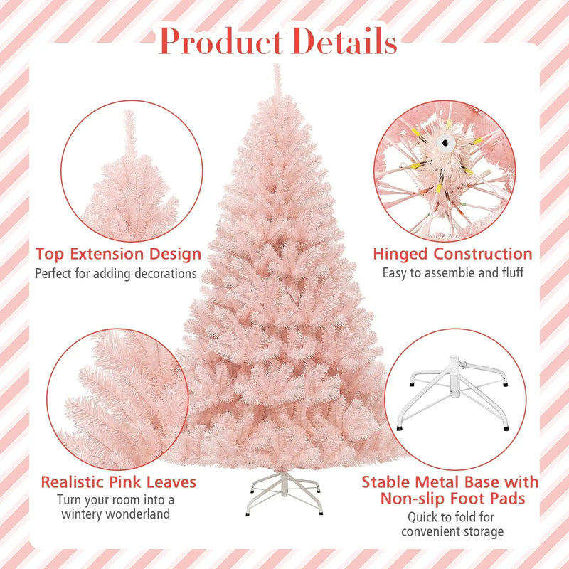 6/7 Feet Artificial Christmas Tree Hinged Full Fir Tree by DirectDeals
