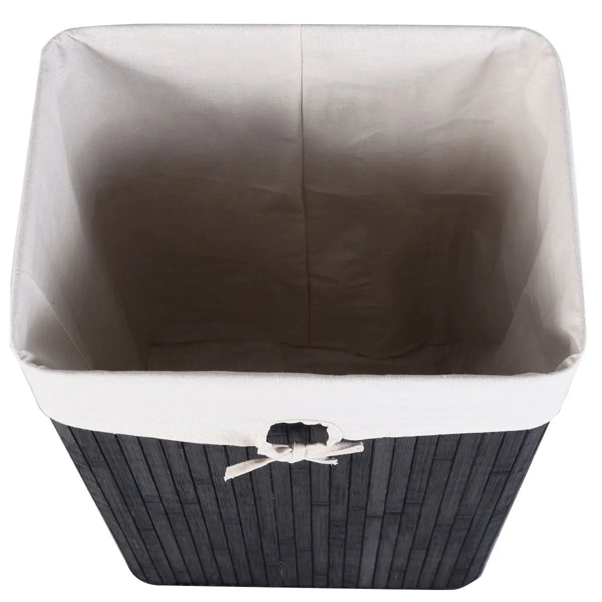 19 Gal Rectangle Laundry Basket Bamboo Clothes Hamper with Handles and Lid by DirectDeals