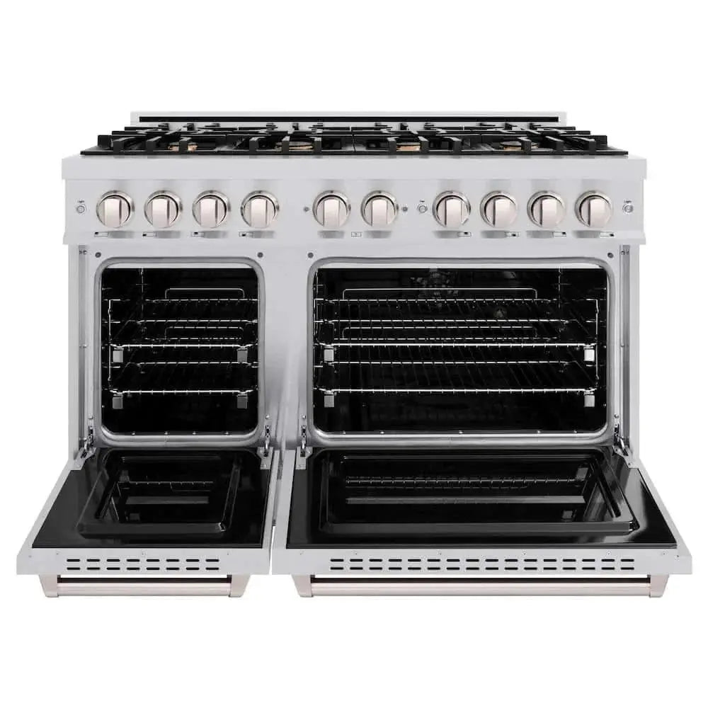ZLINE 48" Dual Fuel Range, Gas Cooktop, Electric Convection Oven Stainless Steel, CDR-BR-48 by Farmhouse Kitchen and Bath
