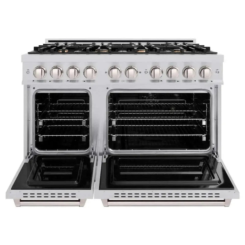 ZLINE 48" Dual Fuel Range, Gas Cooktop, Electric Convection Oven Stainless Steel, CDR-BR-48 by Farmhouse Kitchen and Bath