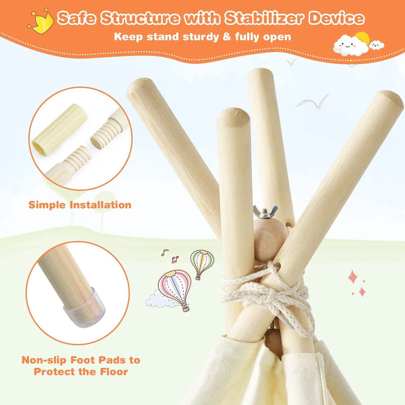 Foldable Kids Canvas Teepee Play Tent by DirectDeals