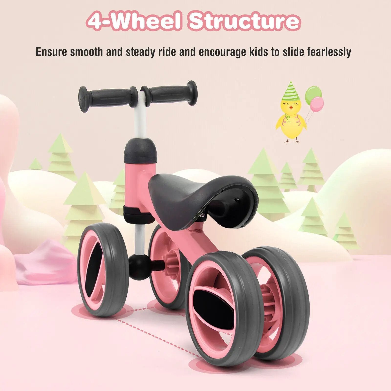 4 Wheels Baby Balance Bike Toy by DirectDeals