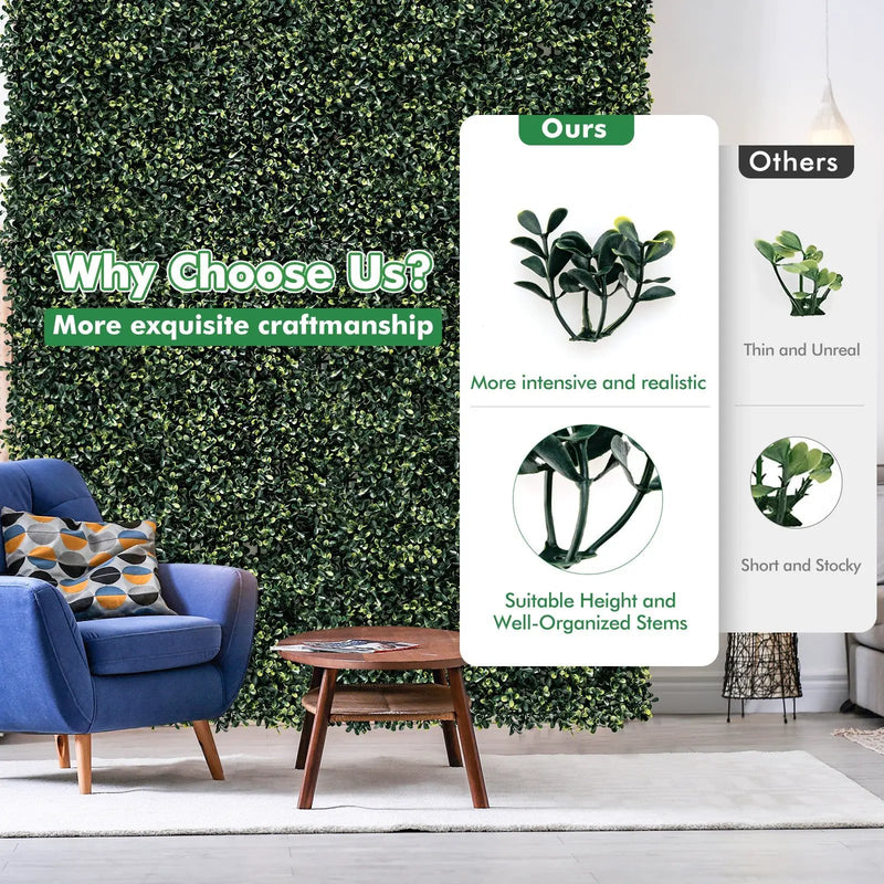 12 Pieces Artificial Peanut Leaf Hedges Panels by DirectDeals