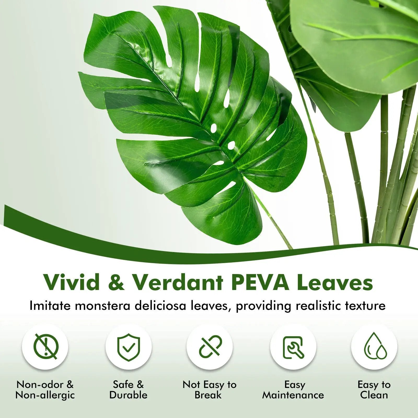 5 Feet Artificial Tree Faux Monstera Deliciosa Plant for Home Indoor and Outdoor by DirectDeals