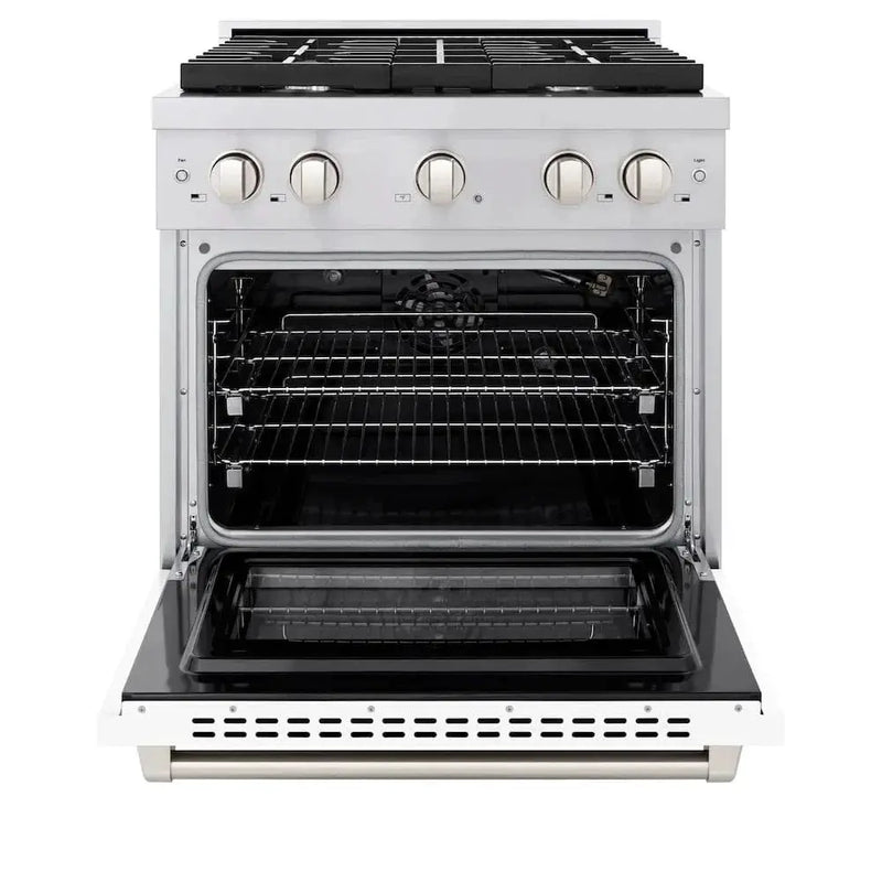 ZLINE 30"Paramount Dual Fuel Range Stainless Steel, White Matte, SDR-WM-30 by Farmhouse Kitchen and Bath