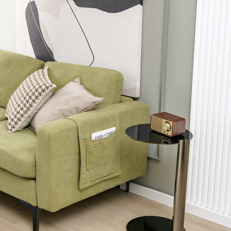 3-Seat Sectional Sofa Couch with Armrest Magazine Pocket and Metal Leg by DirectDeals