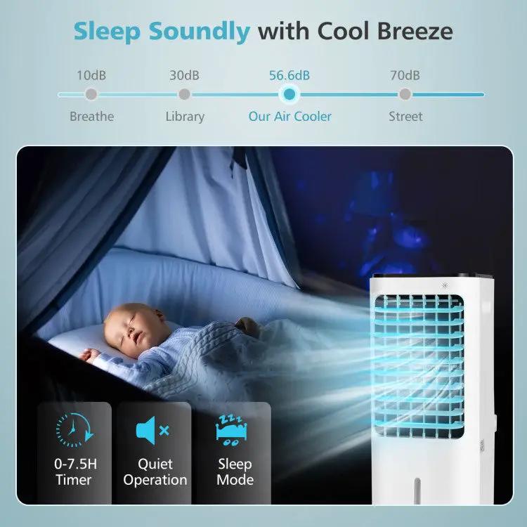 4-in-1 Air Cooler - 12L Tank & 4 Ice Packs by DirectDeals