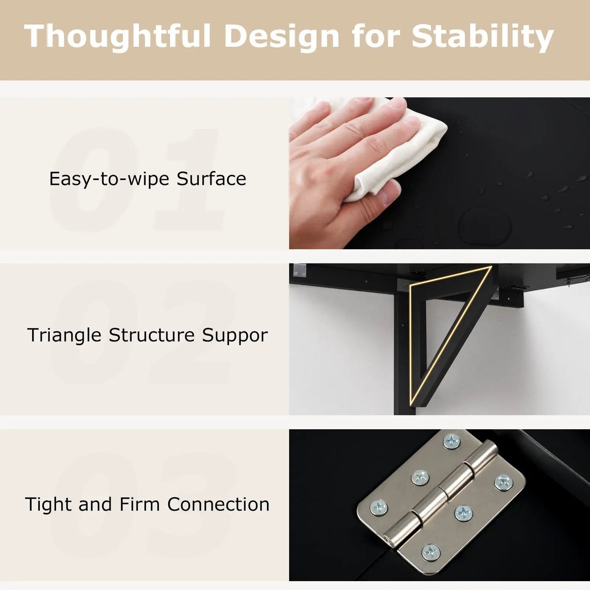31.5 x 23.5 Inch Wall Mounted Folding Table for Small Spaces by DirectDeals