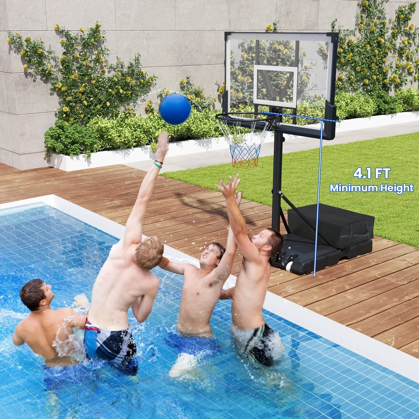 Portable Basketball Hoop Outdoor Basketball Goal System Adjustable for Kids Teens Adults by DirectDeals