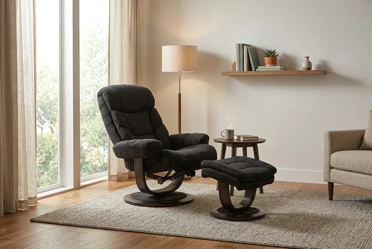 Oslo Euro Recliner w/ Ottoman by Ornate Furniture