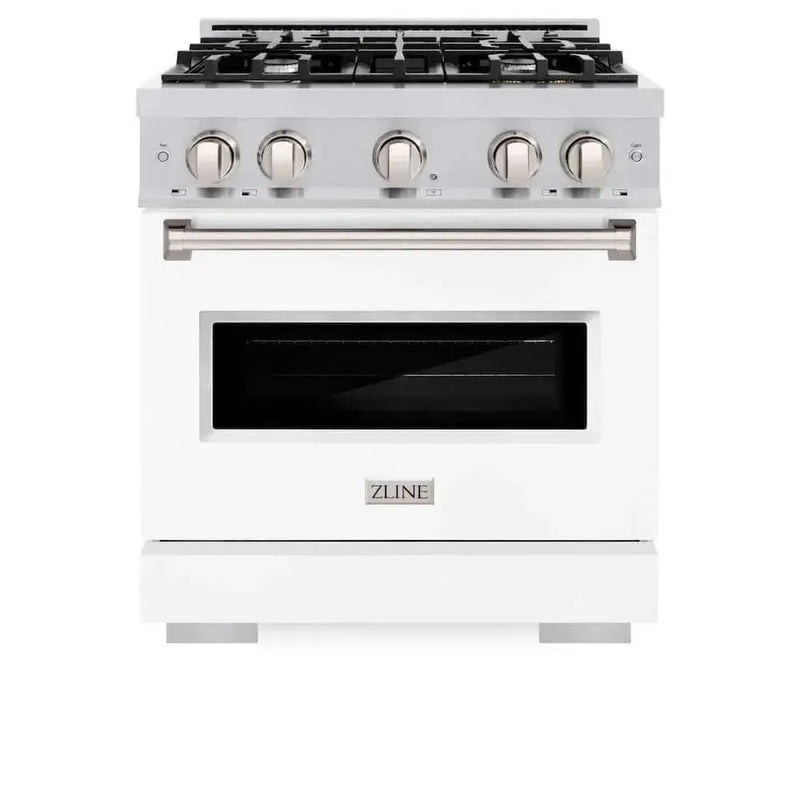 ZLINE 30"Classic Gas Range, Convection Gas Oven, Stainless Steel, White Matte Door CGR-WM-30 by Farmhouse Kitchen and Bath