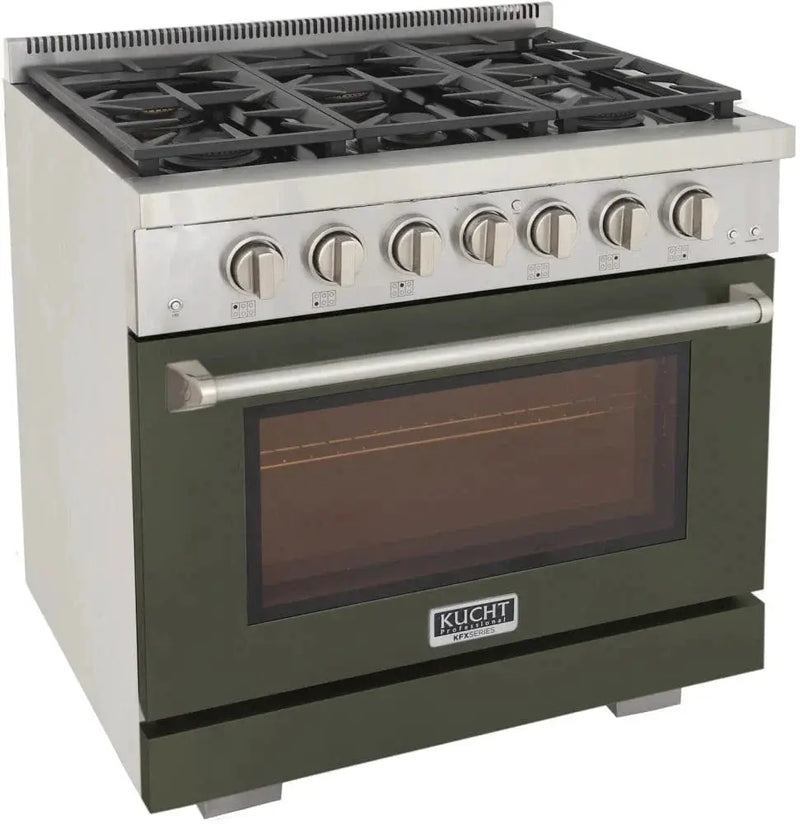 Kucht 36" Freestanding Professional Gas Range KFX3600X-G by Farmhouse Kitchen and Bath