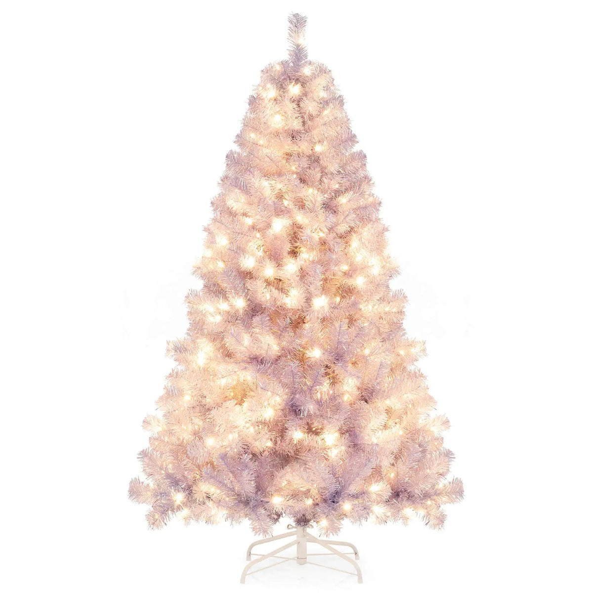 6/7.5 FT Pre-Lit Tinsel Christmas Tree Artificial Xmas Tree by DirectDeals