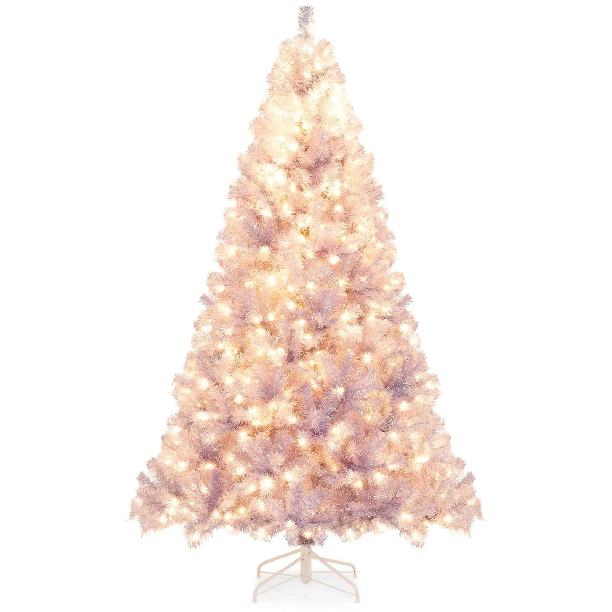 6/7.5 FT Pre-Lit Tinsel Christmas Tree Artificial Xmas Tree by DirectDeals