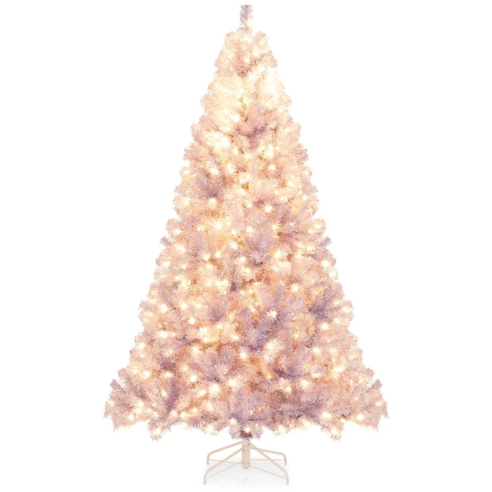 6/7.5 FT Pre-Lit Tinsel Christmas Tree Artificial Xmas Tree by DirectDeals