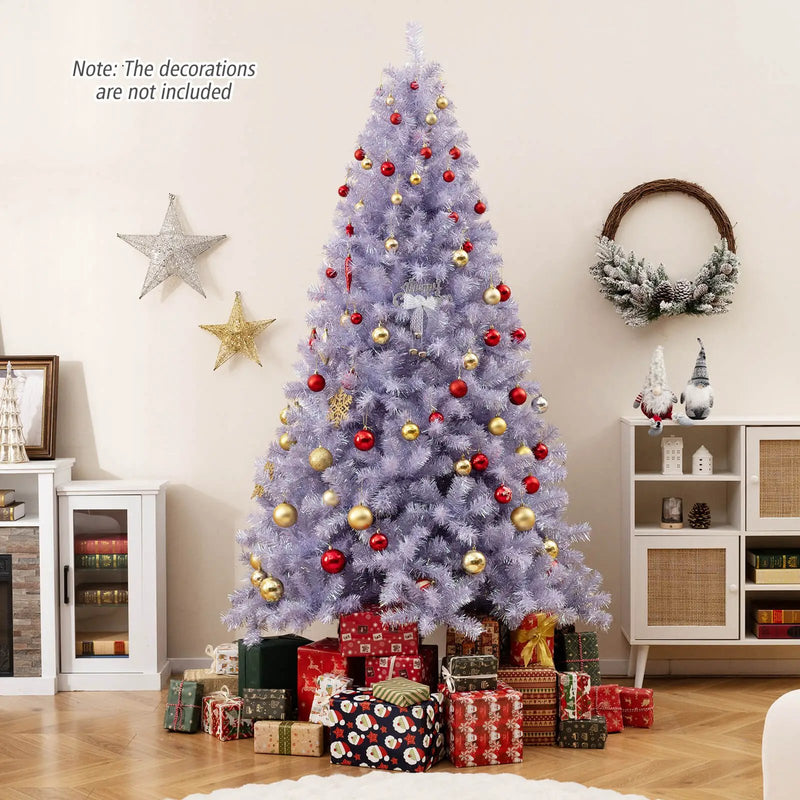 6/7.5 FT Pre-Lit Tinsel Christmas Tree Artificial Xmas Tree by DirectDeals