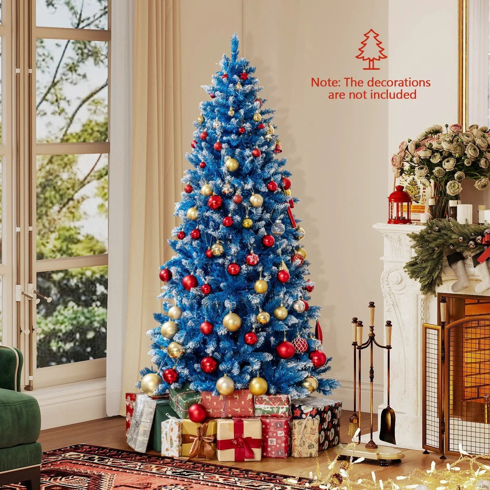 6/7/8/9 FT Artificial Christmas Tree with 767 Snowy Branch Tips by DirectDeals