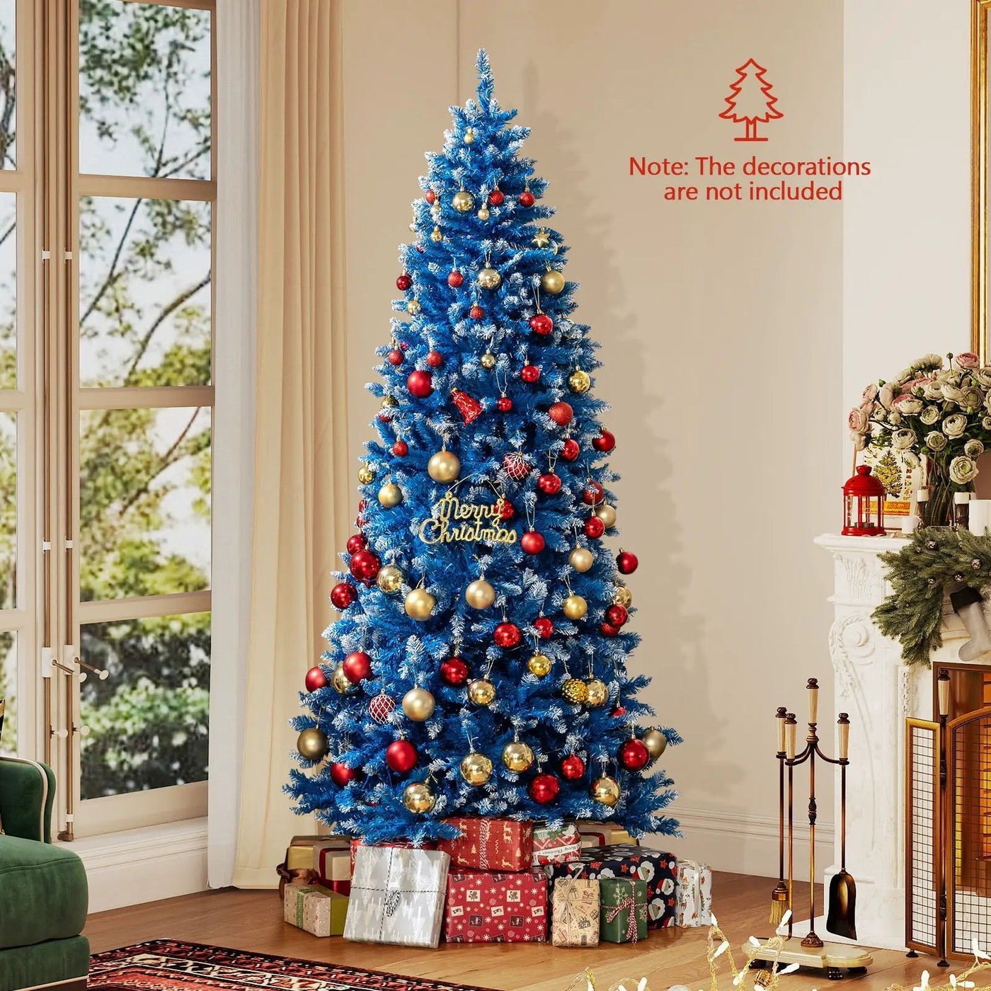 6/7/8/9 FT Artificial Christmas Tree with 767 Snowy Branch Tips by DirectDeals